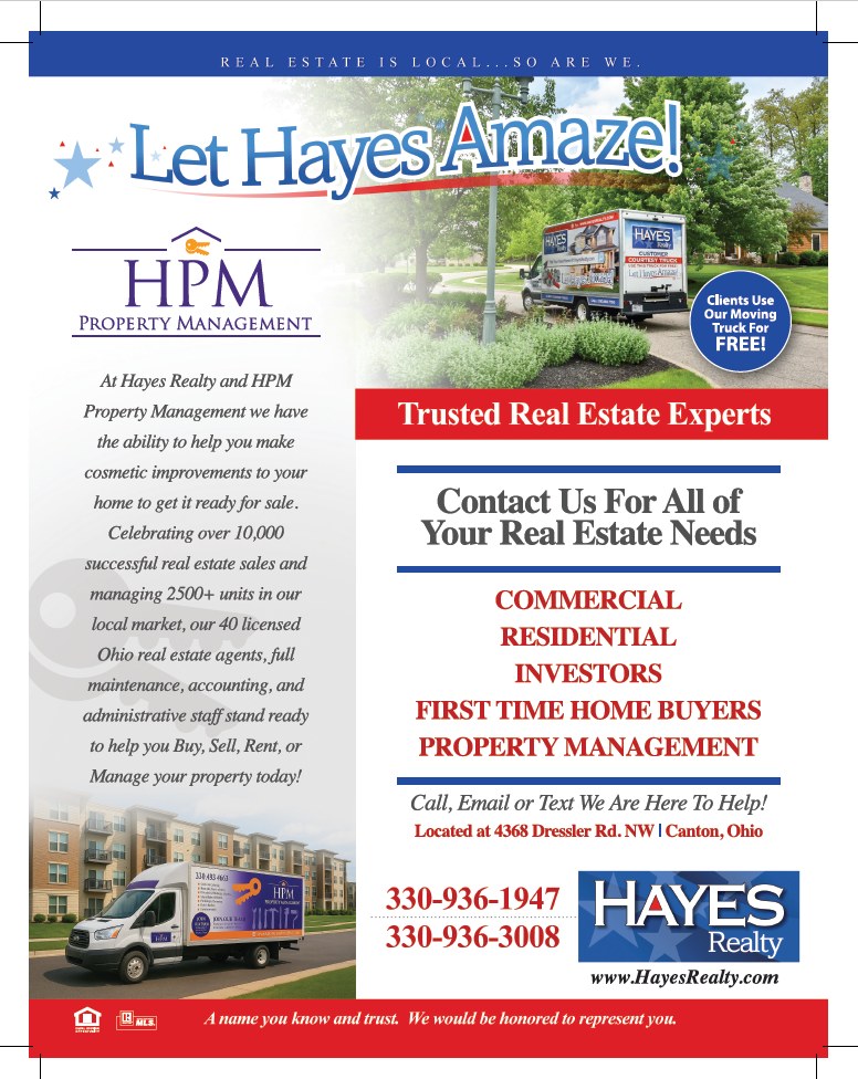 Hayes Realty and HPM Property Management sponsor advertisement