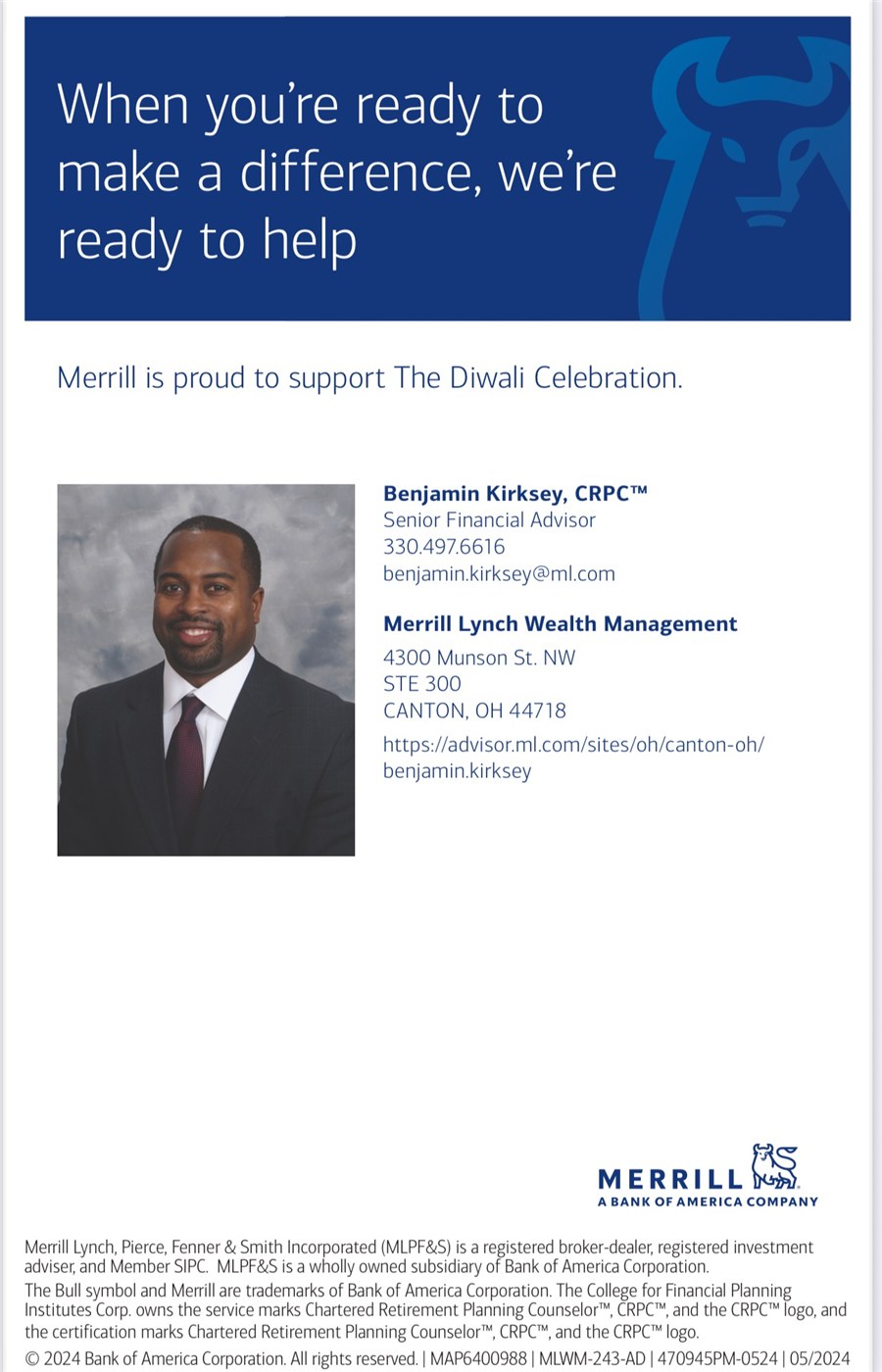Merrill Lynch Wealth Management and Benjamin Kirksey sponsor advertisement